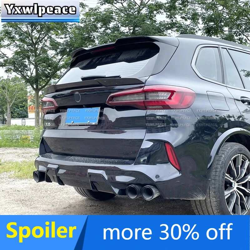 

For BMW G05 F95 X5M 2019 -2023 Real Carbon Fiber / Forge Carbon Car Rear Wing Trunk Middle Spoiler Body Kit Accessories