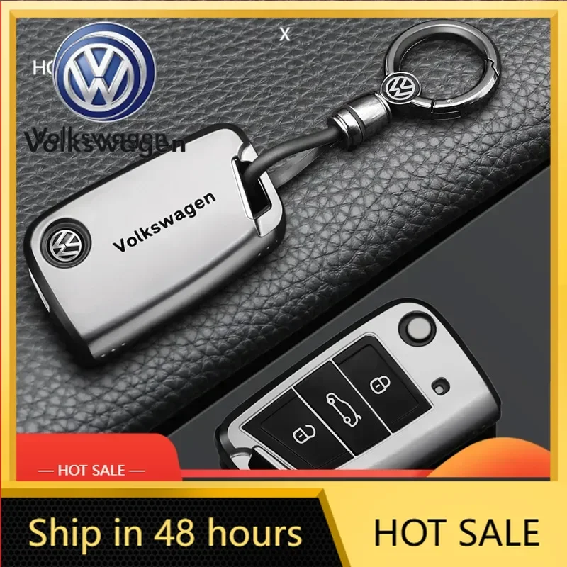 

For VW Car Key Case Cover Fob Shell keyring For VW Volkswagen Golf 7 MK7 Tiguan MK2 T-roc T-cross Auto Keyring Protector Acces