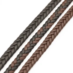 REGELIN 2meters 8mm Flat Braided PU Leather Bracelet Findings PU Leather Cord String Rope DIY Necklace Bracelet Making