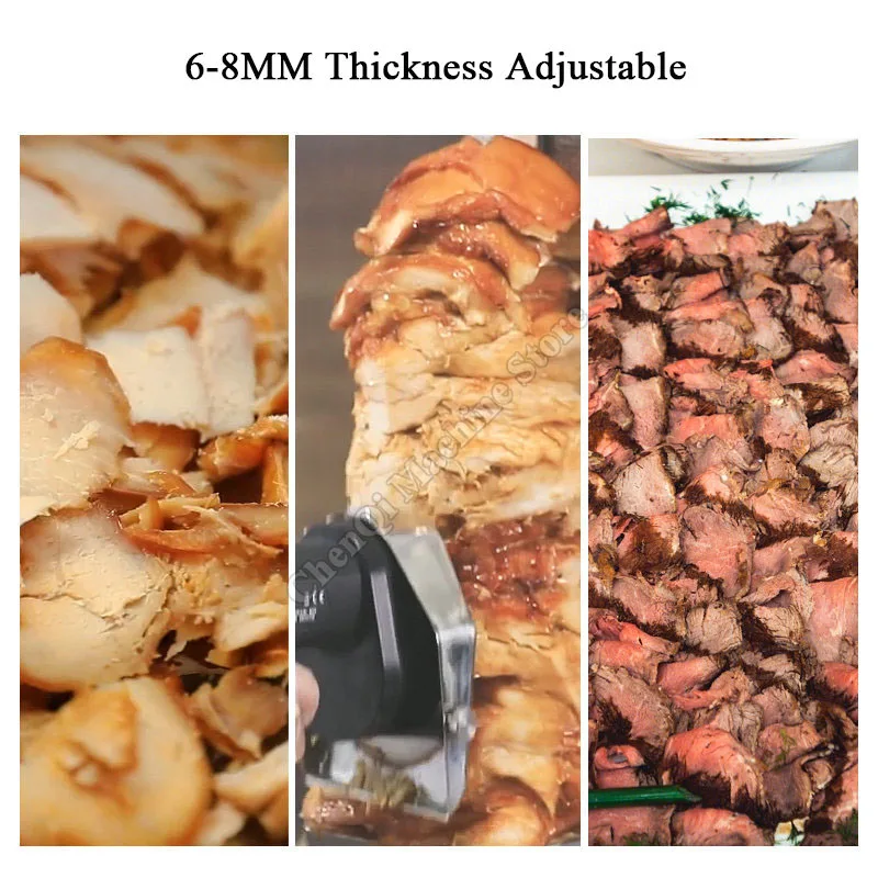 ماكينة تقطيع اللحوم والشواء التجارية الكهربائية سكين كباب المكونات في ماكينة تقطيع اللحوم ذات الرأس المسطح المحمولة لقطع البقر