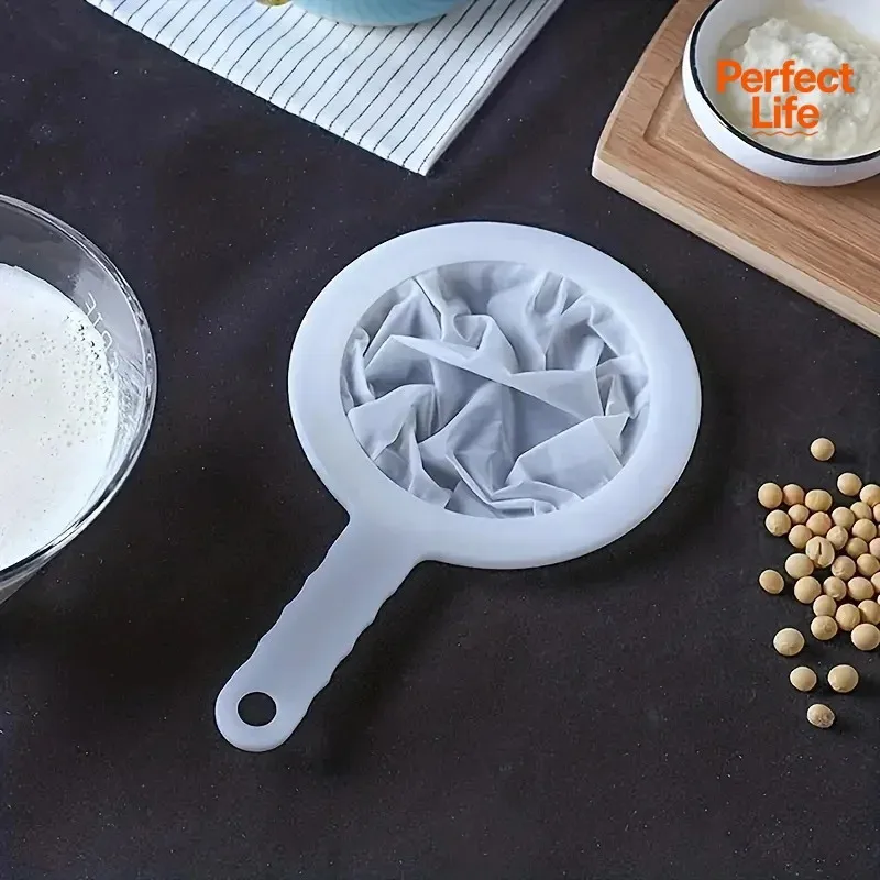 100Mesh Hand-held High Density Mesh Soya Milk Wine Filter Bag Nut Bag Tea Coffee Oil Yogurt Reusable Filter Net.