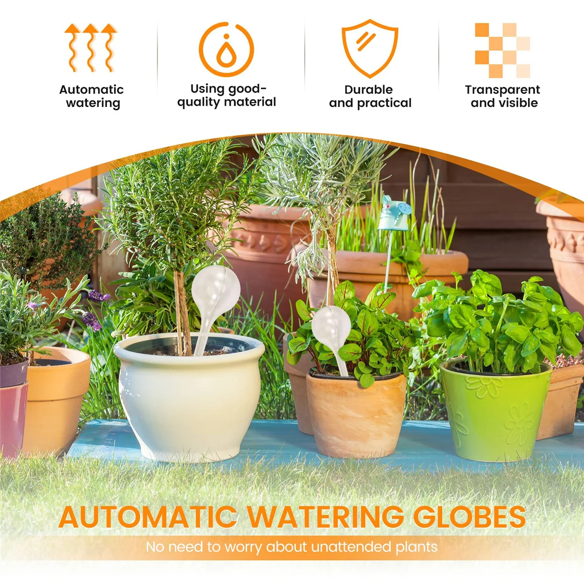 5 Pcs Automatic Watering Device Globes Vacation Houseplant Plant Pot Bulbs Garden Waterer Flower Water Drip Watering HOT