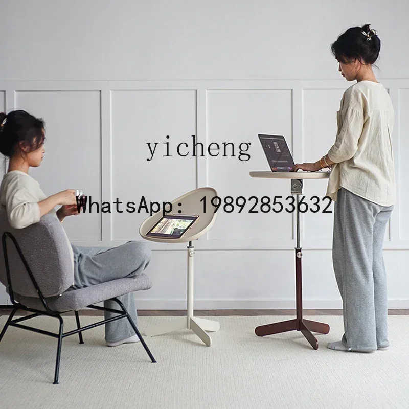 LYY sofa side table can be lifted and moved rotating coffee table household bedroom small table