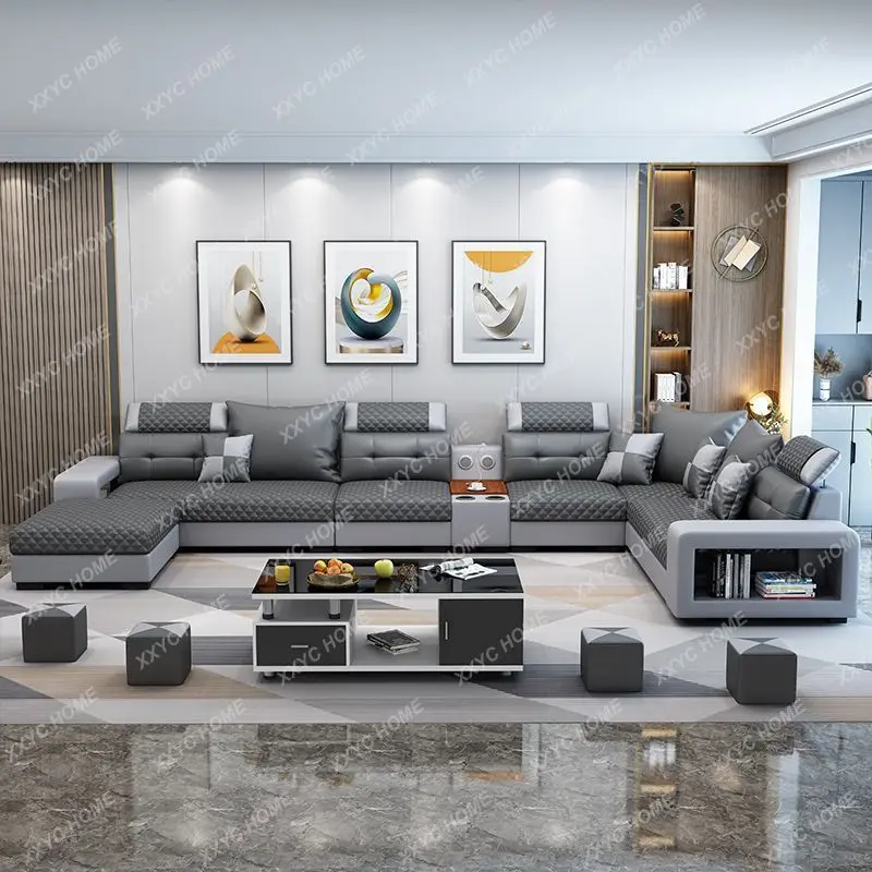 LNew modern simple size house latex sofa living room corner three-proof technology fabric combination sofa