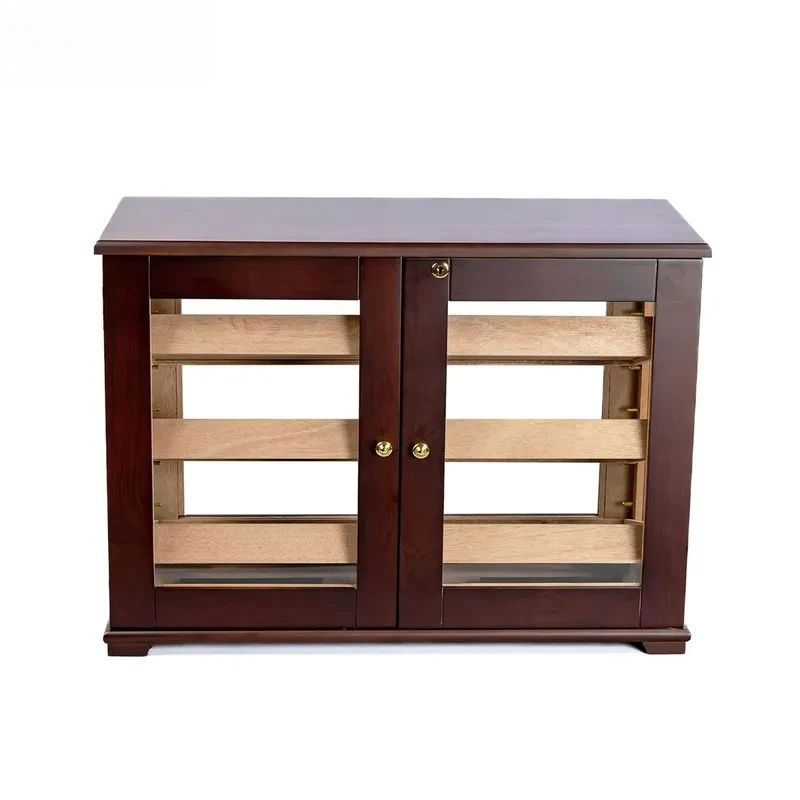 Custom-made Modern Handmade Large Wooden Cigar Cabinet and Box with Eco-Friendly Lacquer Finish for Cigar Display