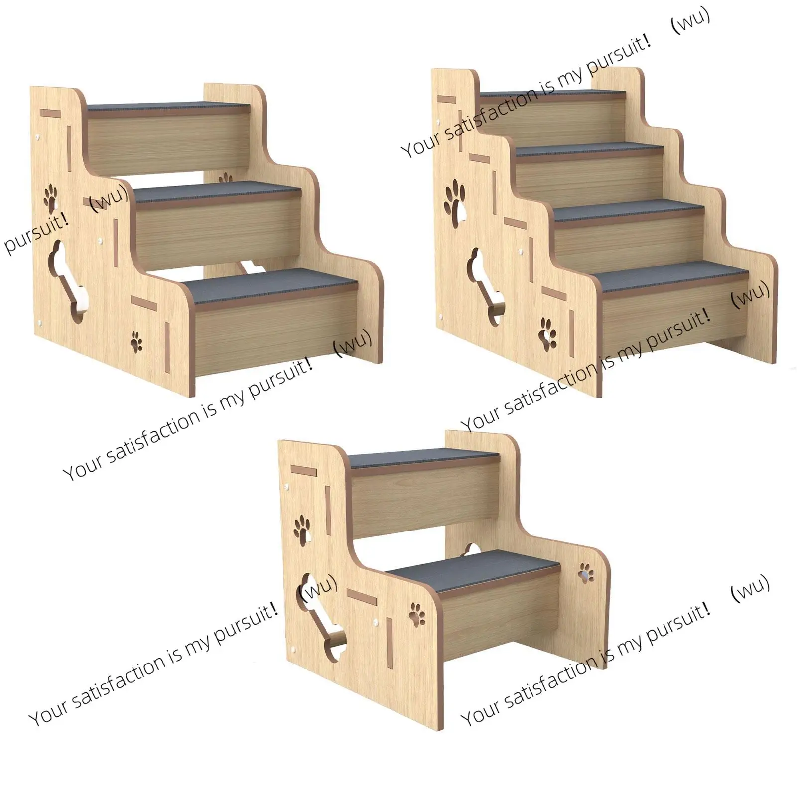 Wooden pet stairs, portable for beds and other small pet steps