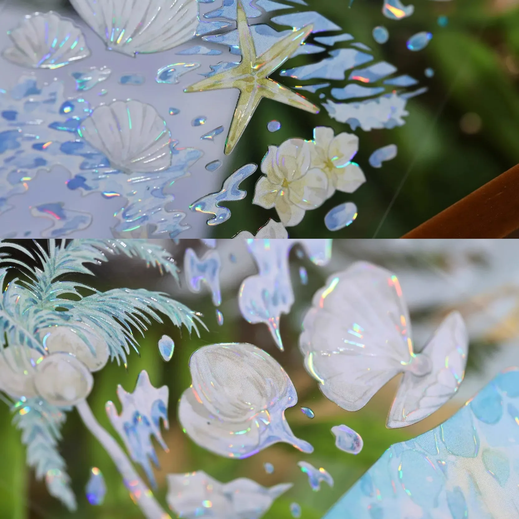 ต้นมะพร้าวริมชายหาด วันหยุด ทะเล PET Washi Tape เงา