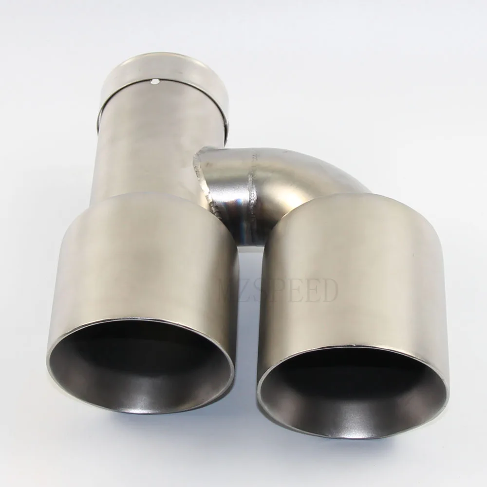 Car Accessories stainless steel and bright face without marked H-type double outlet straight edge exhaust pipe tailpipe