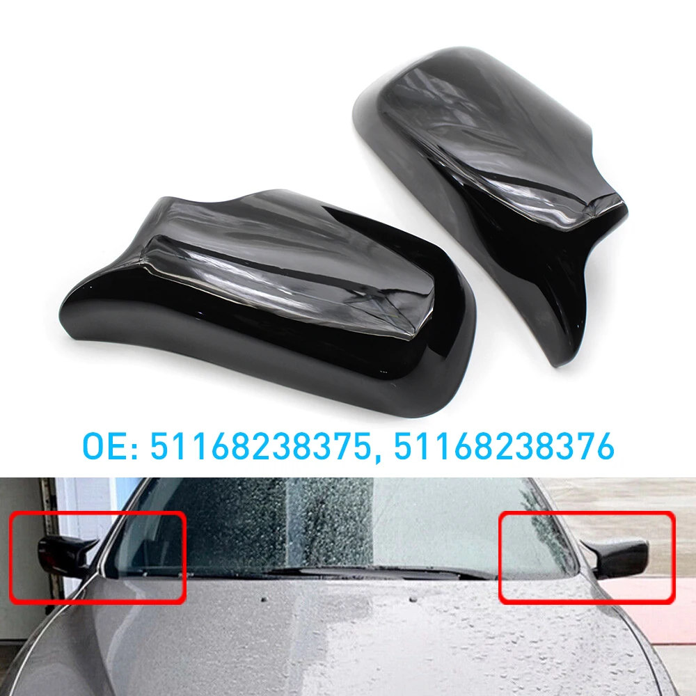 51168238375 Car Rearview Mirror Housing Wing Side Mirror Cover Caps for BMW E46 E39 4 Door 3 Series 325i 330i 1998-2005