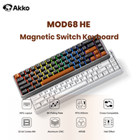 Akko MOD68 HE Keybaord 65% Magnetic Switch Rapid Trigger 0.005mm 8K ARGB Gaming Custom Mechanical Keyboard Aluminum CNC Gasket