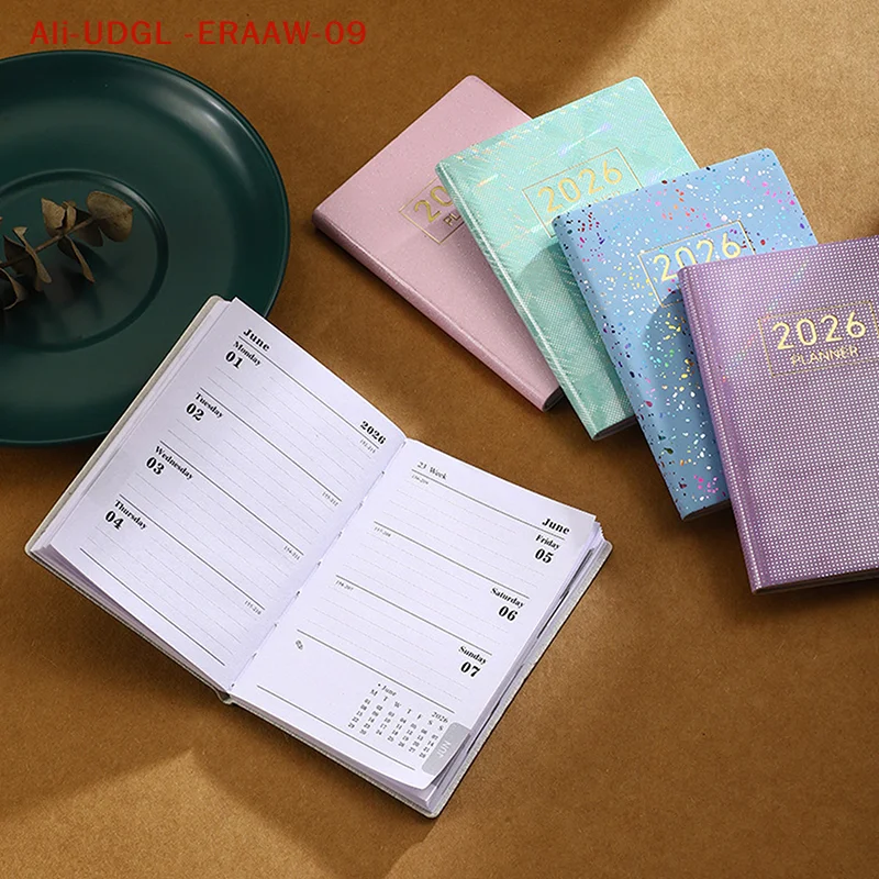 1pc 2026 A7 Agenda livre de poche avec calendrier agenda hebdomadaire planificateur livre de rendez-vous école bureau