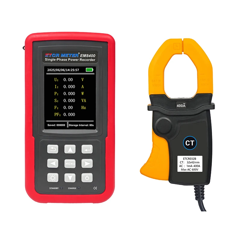 2.8 Inch  Display and 200000 Data Sets for Equipment Troubleshooting Single-Phase Power Recorder