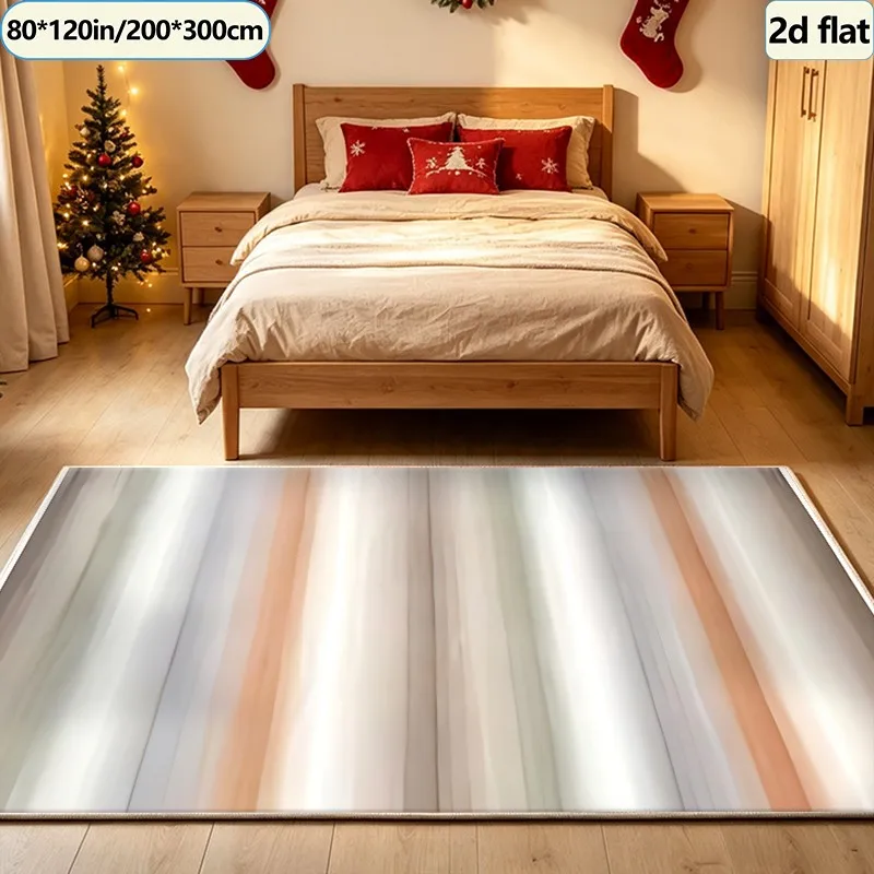Soft Matte-Toned Vertical Gradient Striped Carpet, Neutral Modern Style Carpet, Suitable for Living Room, Bedroom, and Home Interior Decoration