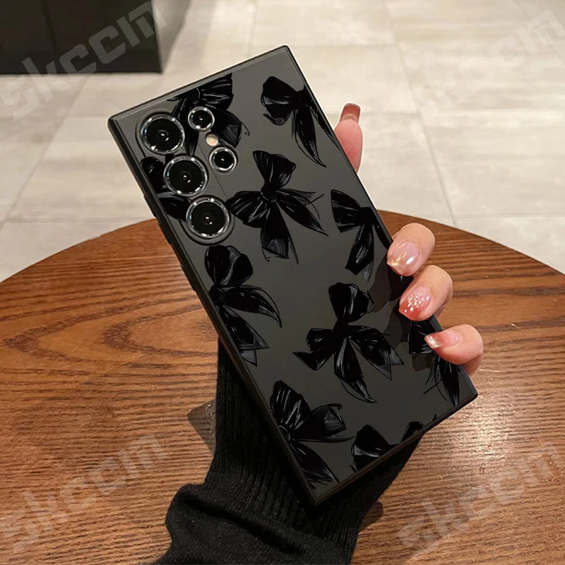 Cute Bowknot Silicone Phone Case For Samsung Galaxy S25 S24 S23 S22 Ultra Plus S20 FE A15 A35 A50 A5