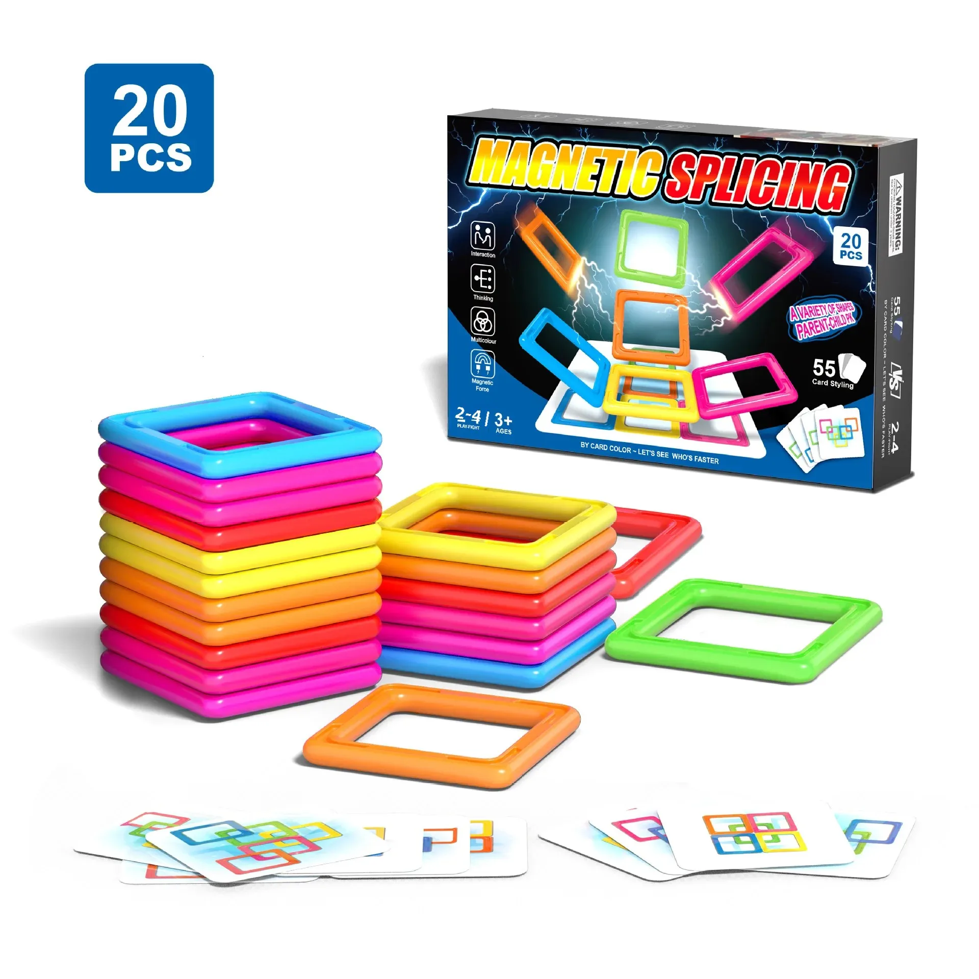 Foglio magnetico per bambini Blocchi magnetici Assemblaggio Giocattoli educativi Giochi interattivi Set regalo Costruzione magnetica