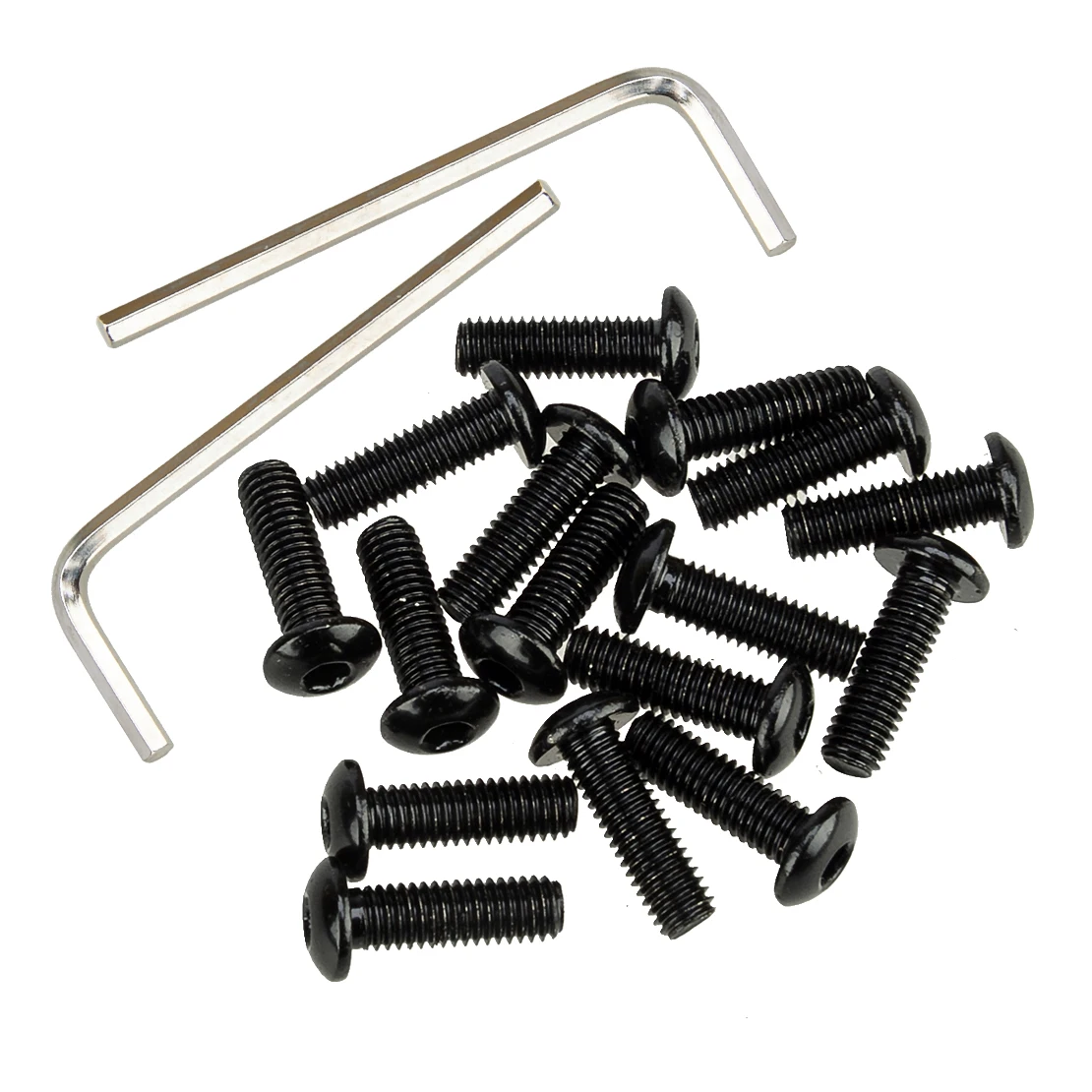 16pcs/set Black Car Steering Wheel Screw Kit with Allen Key M5x0.8 Stainless Steel Fit for Nardi NRG Personal