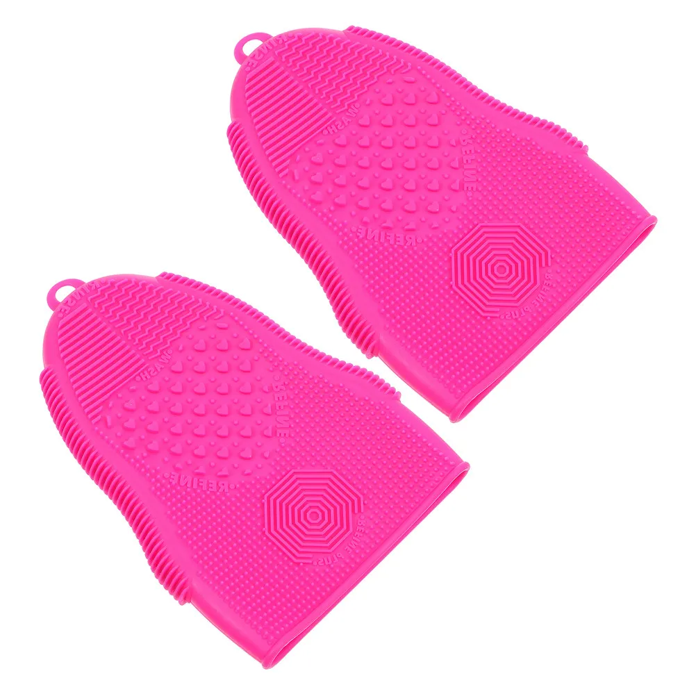 2Pcs Silicone Brush Cleaning Pad Foldable Egg Design Soft Makeup Brush Washer Mat Versatile for Brushes Paint Utensils Kitchen