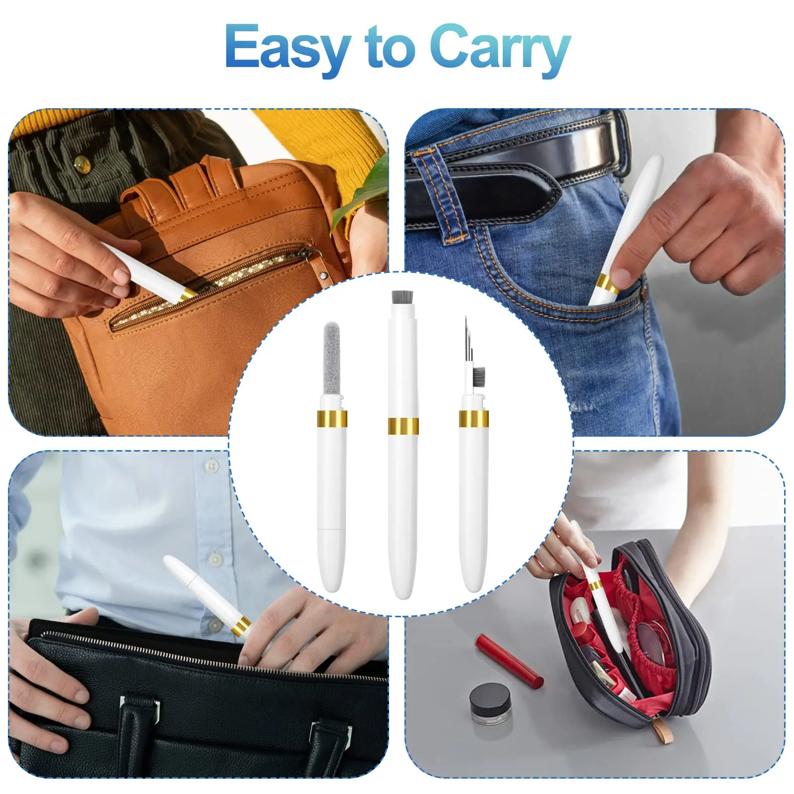 4-in-1 Bluetooth Earphones Cleaning Tool for Airpods Pro 3 2 1 Xiaomi Airdots Pro Earbuds Case Cleaner Kit Flocking Sponge Brush