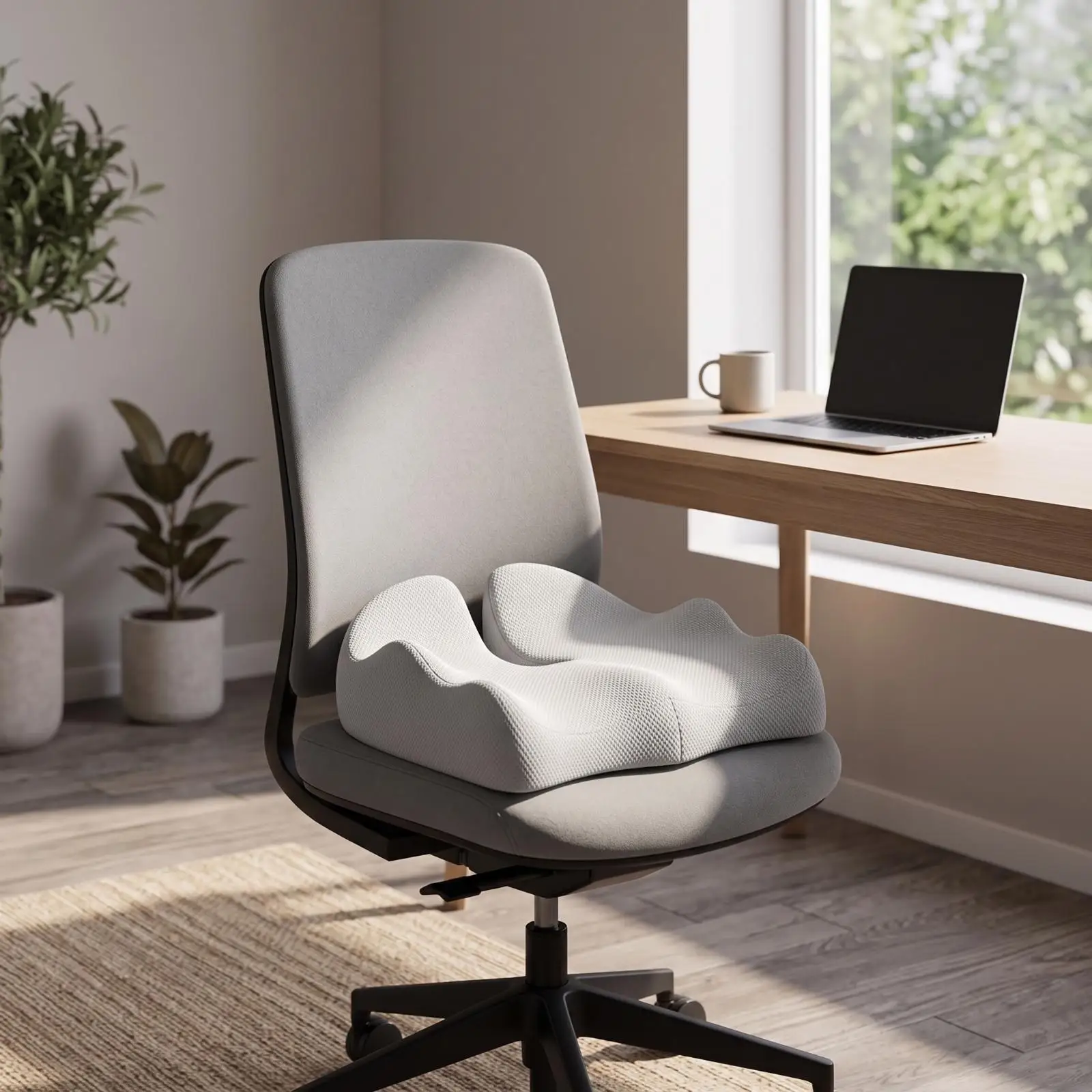 Tension Easing Polyurethane Foam Seat | Soft, Contoured Seat Cushion, for Desk,