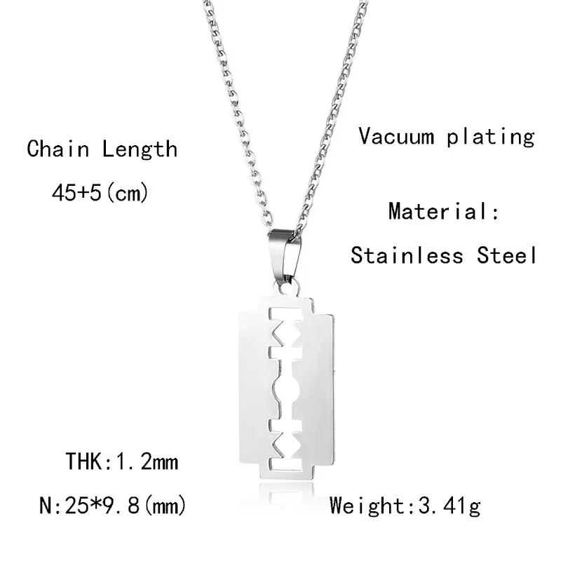 Creative Blade Pendant Necklace Punk Clavicle Chain for Women Men Fashion Metal Sweater Chain Jewelry Accessories Gift