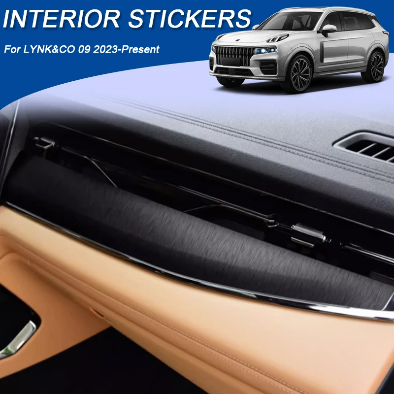 

Автомобильная карбоновая внутренняя наклейка для LYNK & CO 09 2023-настоящее время, подъемная оконная панель с левым рулем, наклейка, защитная пленка для внутренней двери, аксессуар