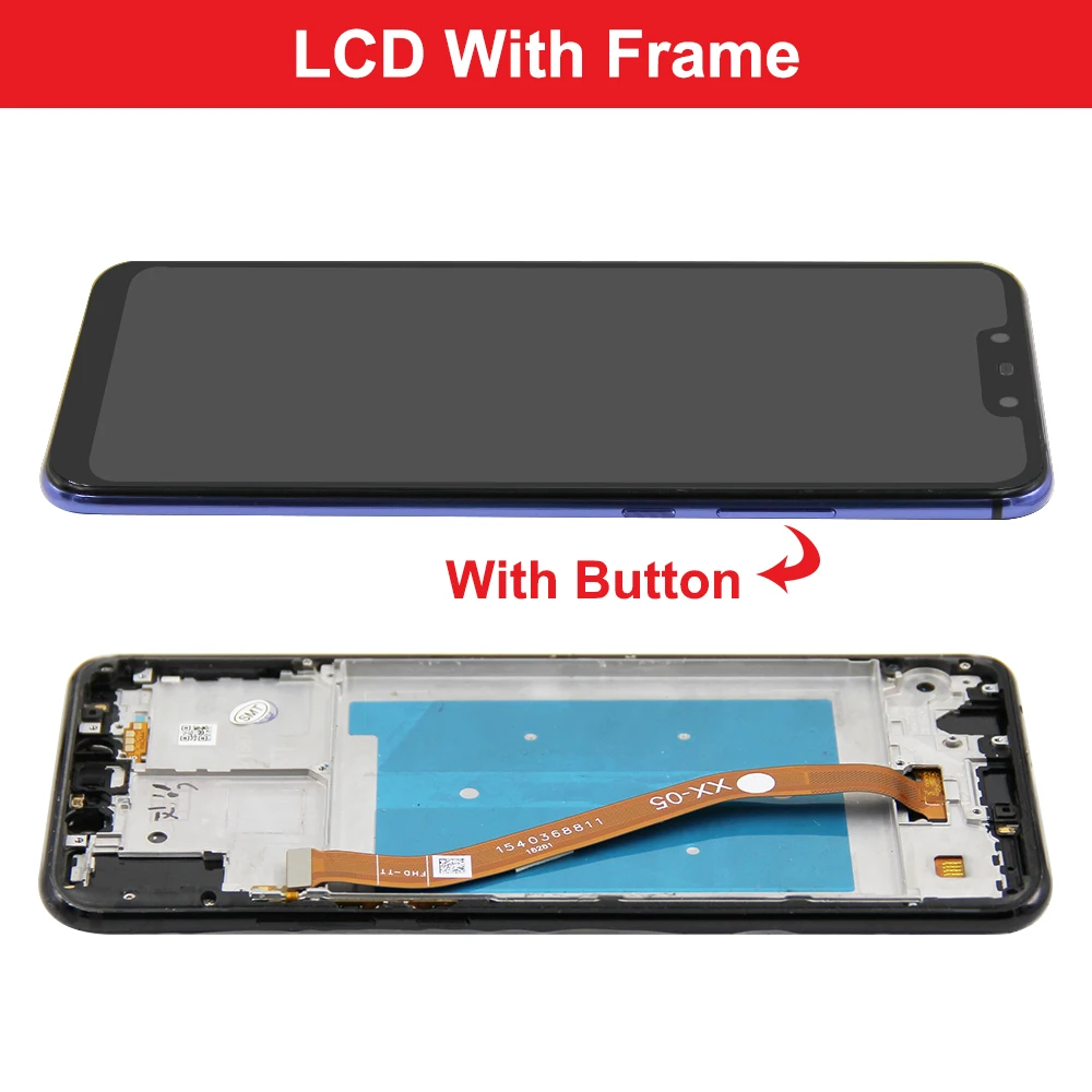 Nova 3 Screen with Frame for Huawei nova 3 PAR-LX1M PAR-LX9 Lcd Display Touch Screen Digitizer Assembly Replacement