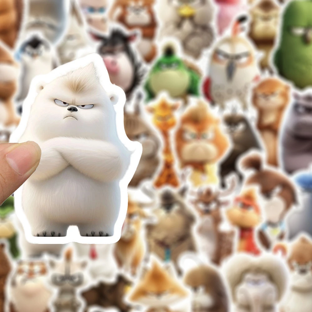 

10/30/50pcs Cute Creative Angry Animals Stickers Funny Cartoon Decals DIY Suitcase Stationery Phone Graffiti Sticker Wholesale