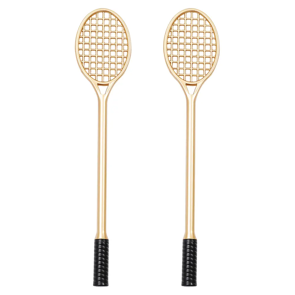

Ink Racket Pen Aesthetic School Supplies Badminton Golden Plastic Ball Point Pens Black Miss