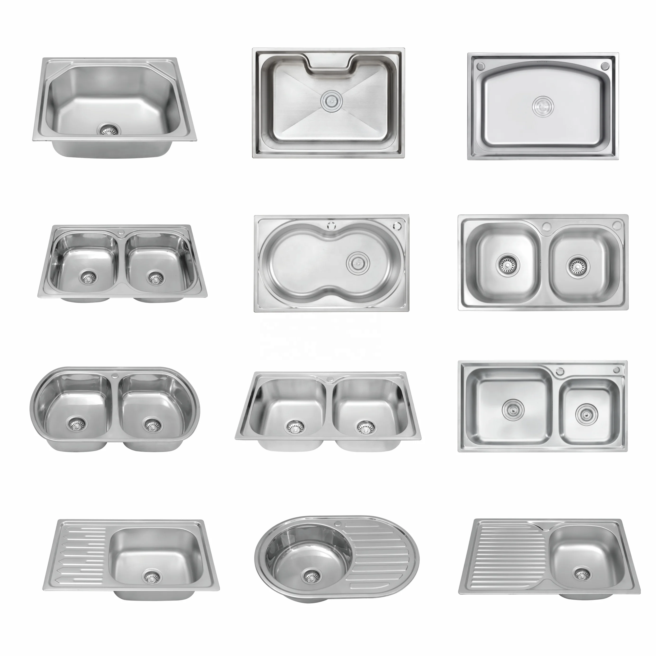 Motel Unique Products Mold Hot Press Silver Fregadero De New Cocina Washbasin Stainless Steel Kitchen Sink With Storage Rack