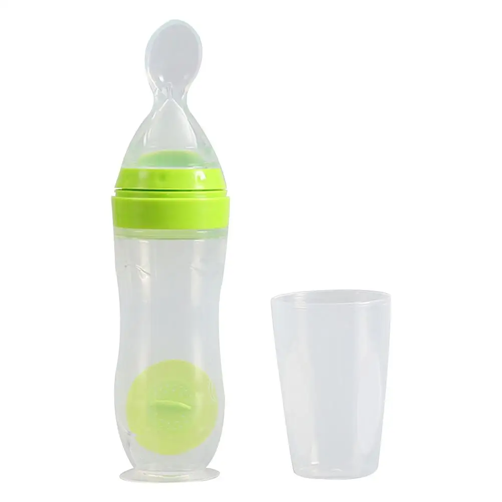 120 ML Milk Bottle Feeder Baby Food Rice Paste Bottles Squeezing Silicone Feeding