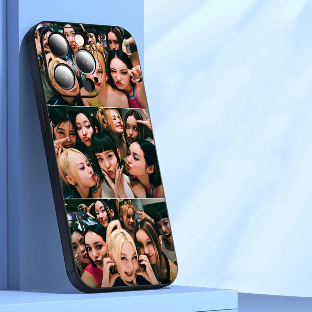 Популярный чехол для телефона Kpop XG Girl черный мягкий Iphone 16 15 14 13 11 12 Pro Max Xr X Xs 8 7