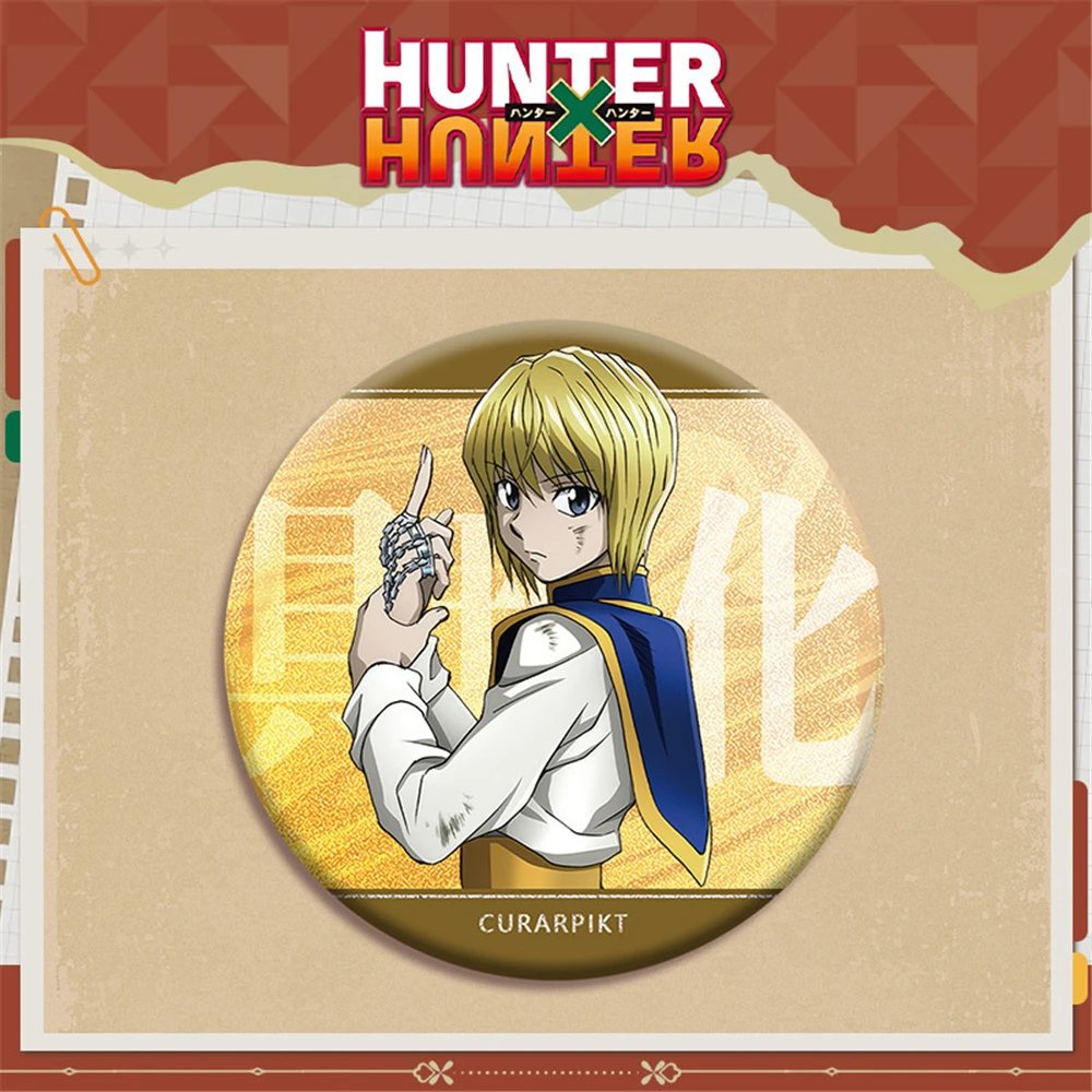 58mm 애니메이션 HUNTER×HUNTER GON FREECSS Killua Zoldyck Feitan Pōtoo 코스프레 의상 배지 핀 SPTE Tinplate Brooch Prop Xmas Gift