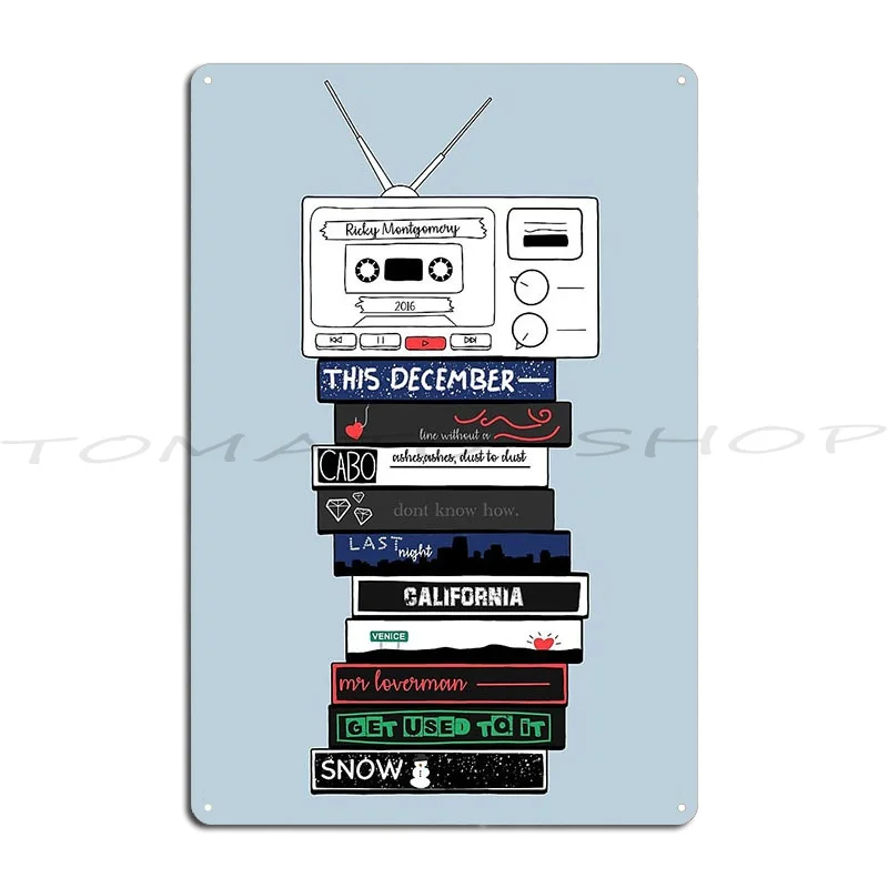 Ricky Montgomery Album Mix Tape Metal Plaque Poster Cinema Garage Club Customize Create Tin Sign Poster