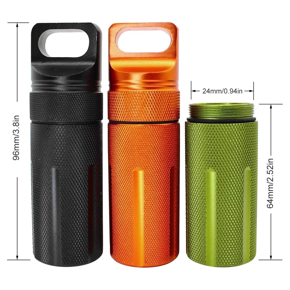 EDC waterproof Container capsule dry pill outdoor hike camp portamedicinali sopravvivere seal box storage trunk bottle case match