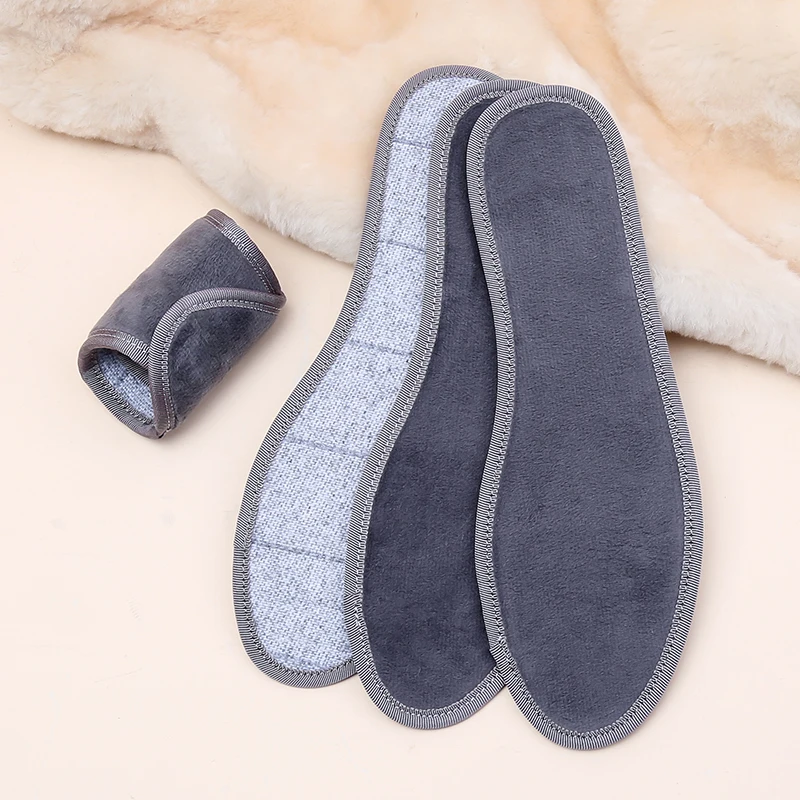 Short Plush Insole Winter Warm Ankle Boots with Fleece Insole Thin Odor-proof Comfortable Cotton Insole for Men and Women