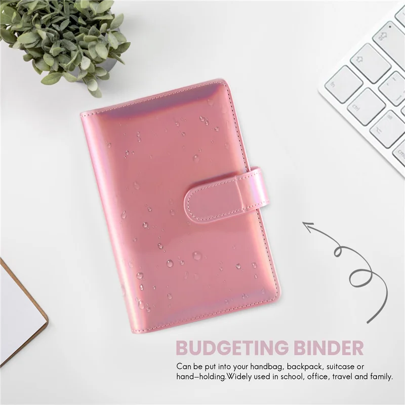 

JIULIN Budget Binder A6 Ring Binder Notebook With Clear Cash Envelope For Cash Stuffing Money Organiser With Label Stickers