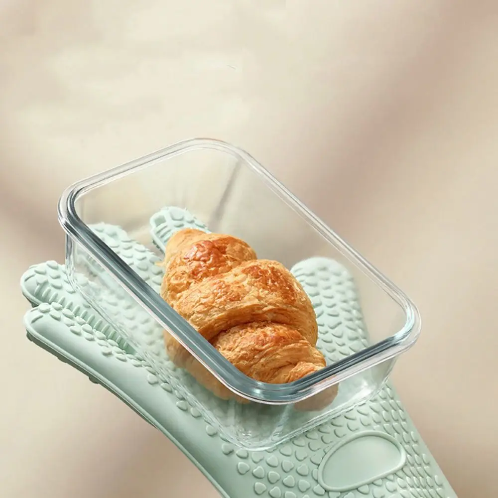 

Baking Utensils Double Layer Oven Gloves Heat Resistant Flexible Kitchen Gloves Anti-Scalding Silicone Oven Mitts Pots Pans