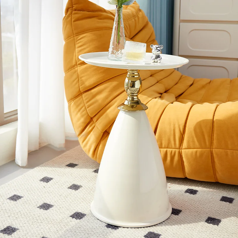 Nordic Style Sofa Side Cabinet Living Room Home Luxury Cream Color Coffee Table Corner Table Iron