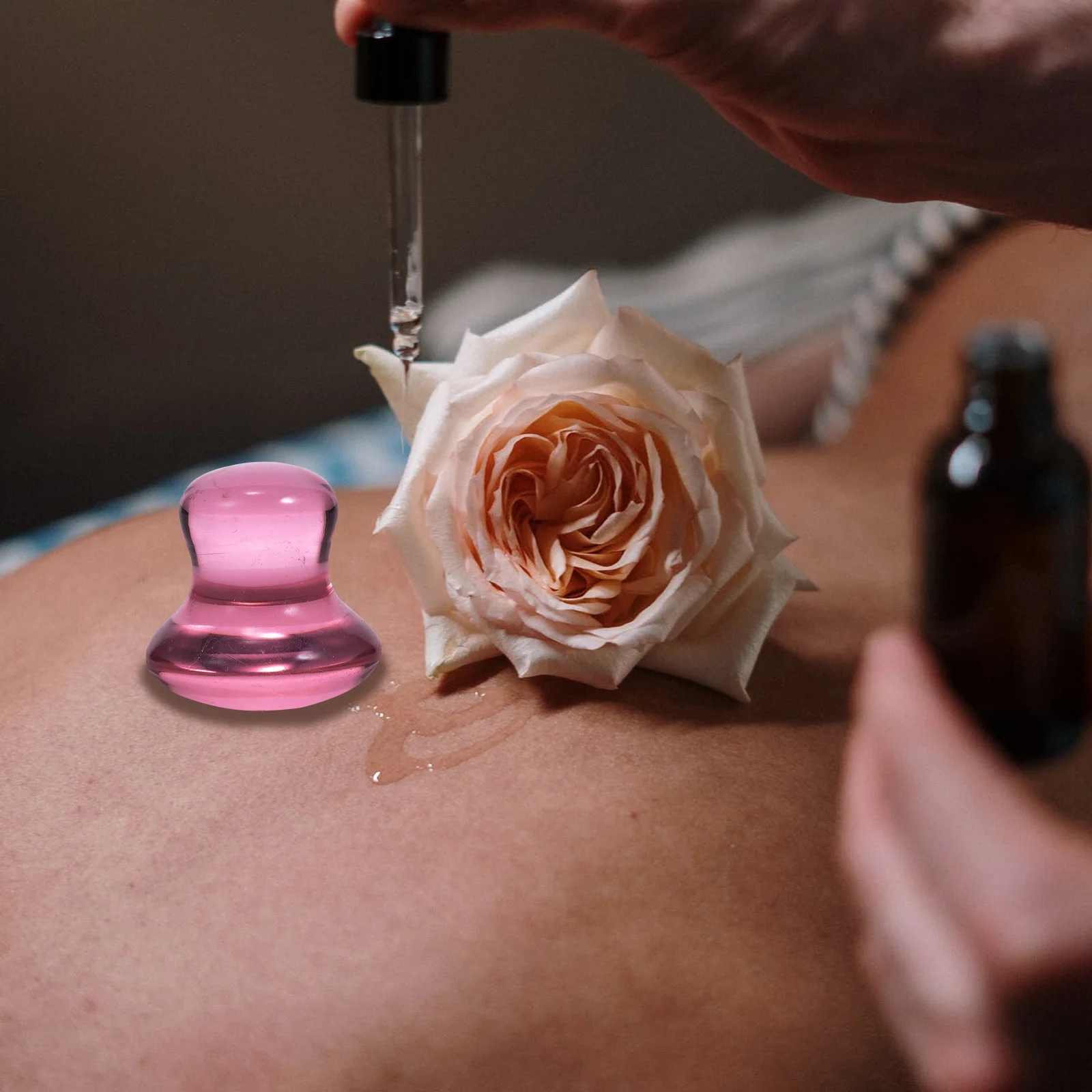 1pc Facial Gua Sha Stone Pink Mushroom Shaped Body Scraping Massager For Face Skin Care Tool Jade Massage Board Scraping Tools