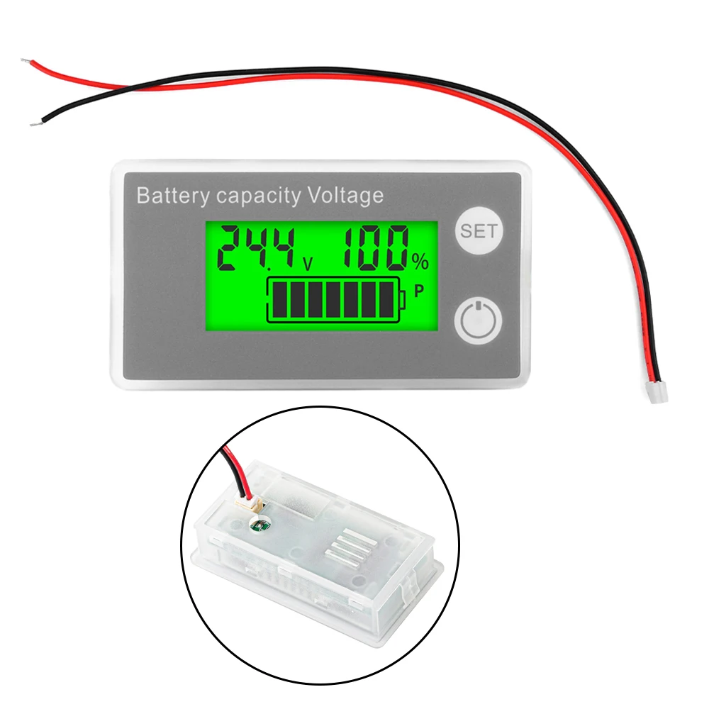 Imagem -05 - Digital Lcd Bateria Indicador de Capacidade Medidor de Eletricidade Carro Motocicleta Chumbo-ácido Lítio Life Po4 Testador de Tensão dc 8100v
