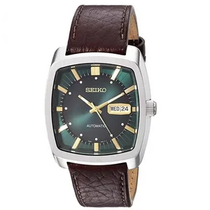 Seiko Recraft Herren automatische braune Lederuhr mit SNKP27 Green Dial 8 Hauptverkaufs Uhren Seiko Automatic - №3