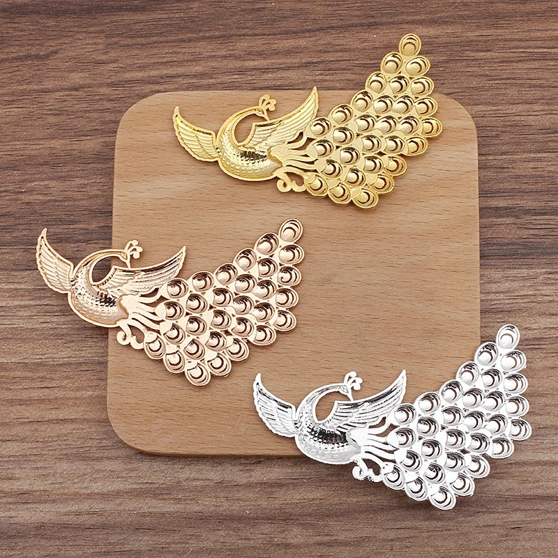 BoYuTe (20 Pieces/Lot) 54*75mm Alloy Peacock Jewelry Materials Diy Hand Made Accessories Parts