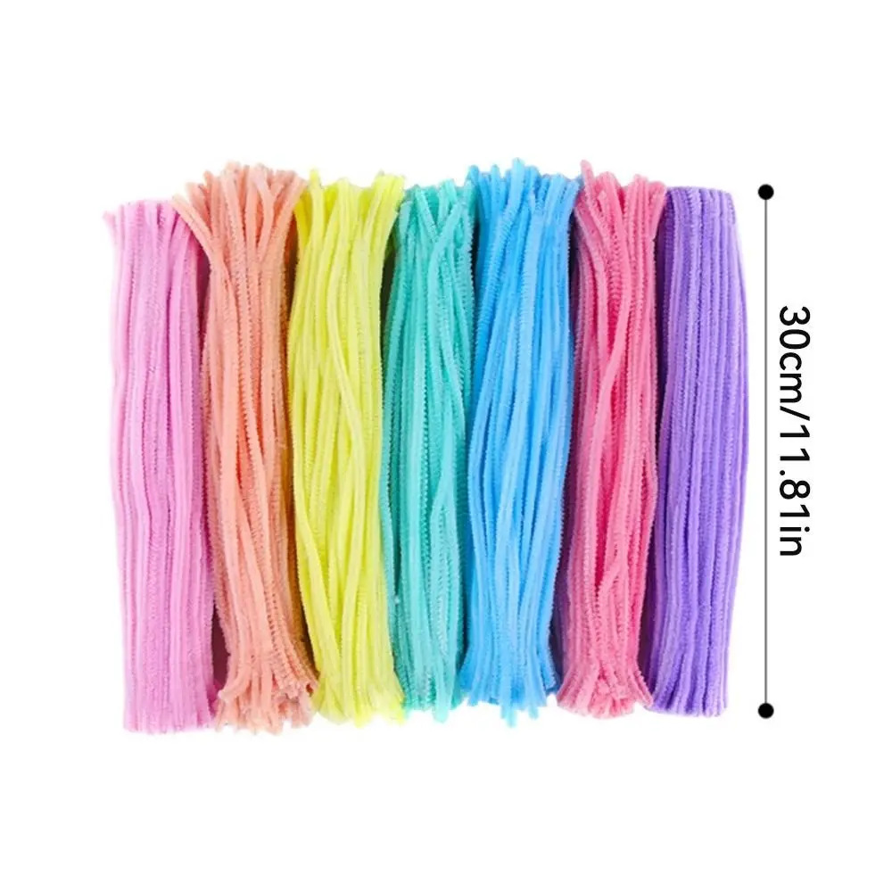 100/300/400Pcs Chenille Stems Flexible Wire Soft Touch Pipe Cleaners Bendable DIY Crafts Sticks for Artificial Flower Making view 6