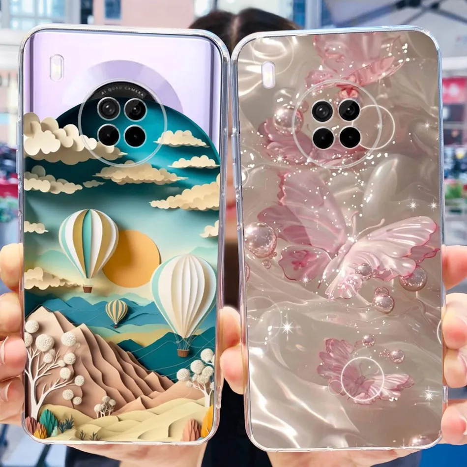 حافظة سيليكون لينة من البولي يورثين الحراري لهاتف هيواوي ، نمط باندا لطيف ، نمط هيواوي y9a زهرة