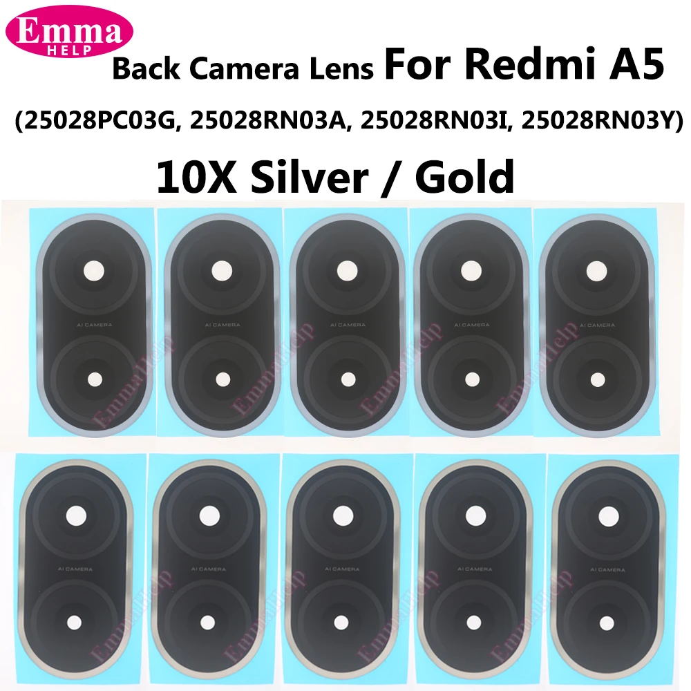 10sets OEM Back Rear Camera Lens Glass For Xiaomi Redmi A5 Lens Glass with Adhesive  25028PC03G, 25028RN03A