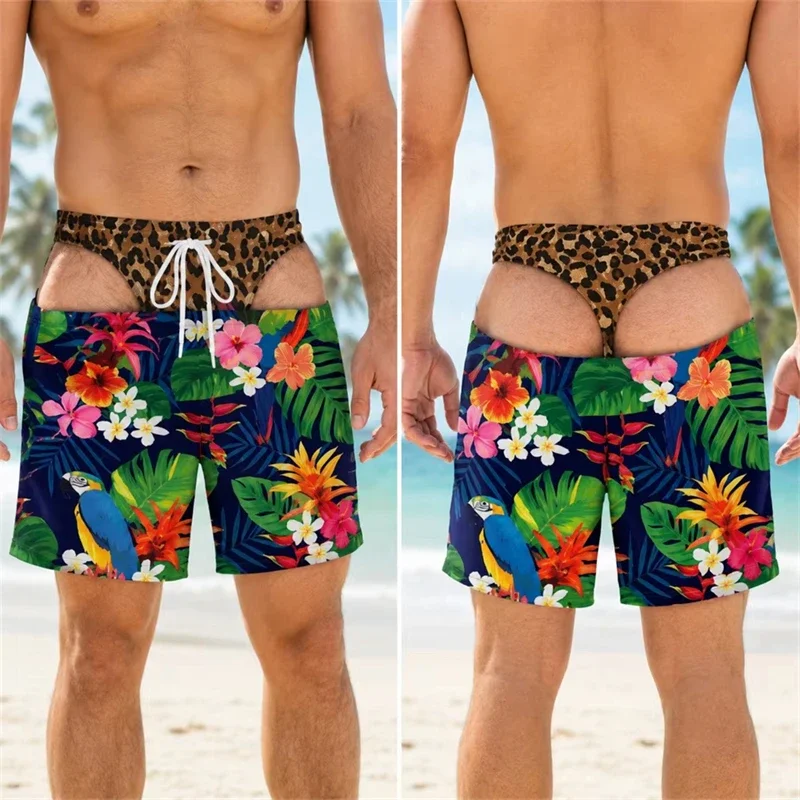 2026 Lustige Badehose mit Fake-Po-Print für Sommer, Strand, Urlaub, Party, Hawaii-Shorts, lustiges Geschenk für Freund, Ehemann, Freund. – Detail 6