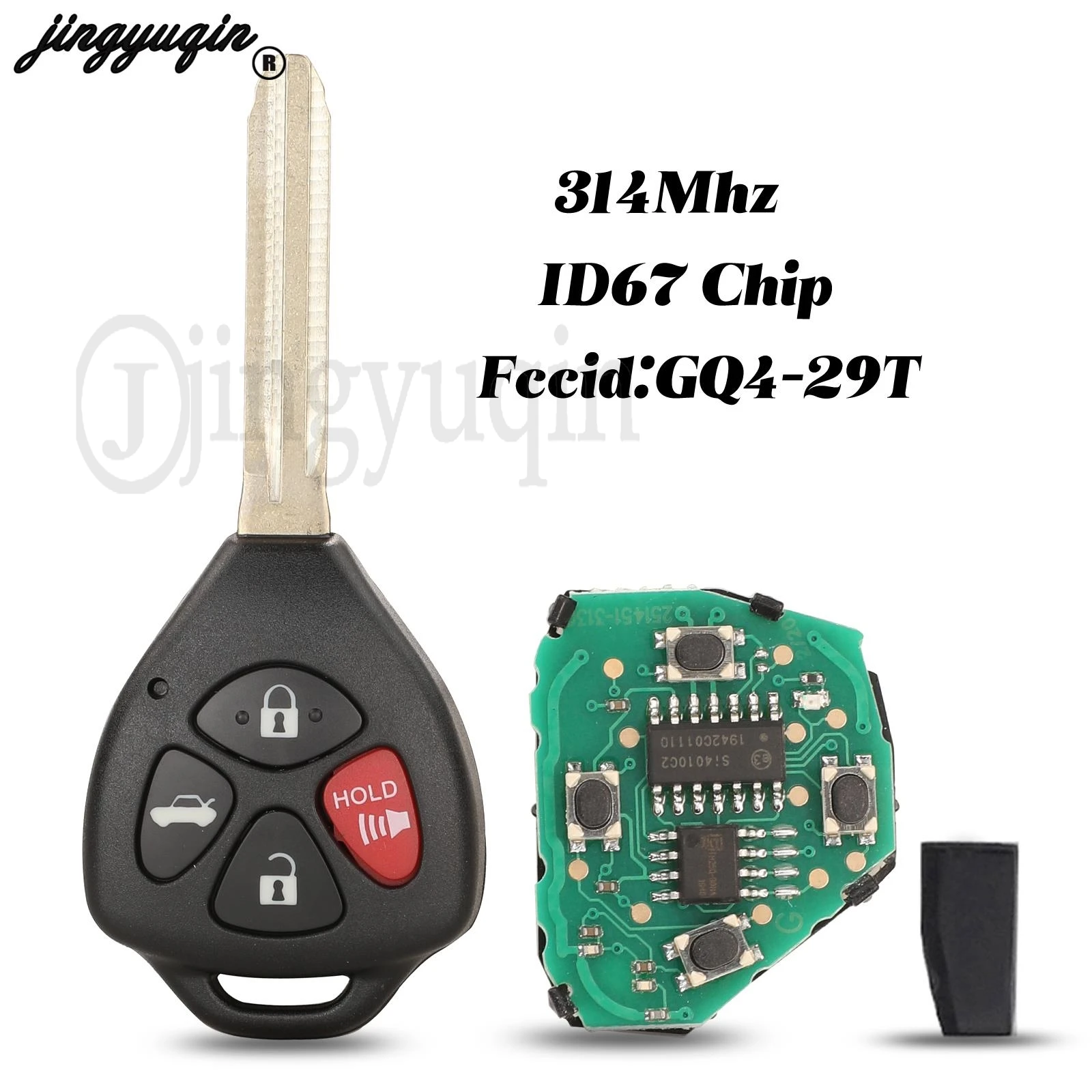 

jingyuqin GQ4-29T Remote Control Car Key 314Mhz For Toyota Camry RAV4 Venza Yaris ID67/ G Chip Fob 4Button TOY43 Balde