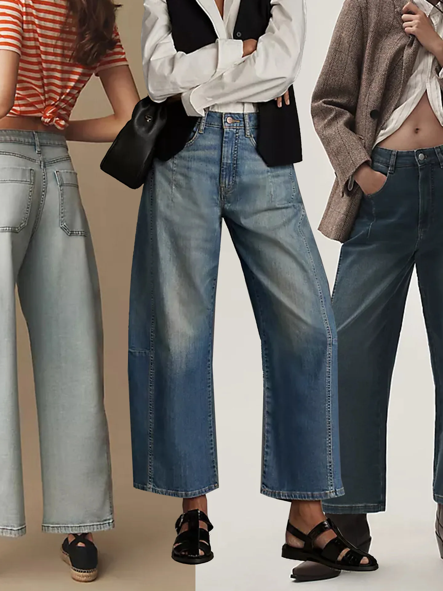 

High Waist Loose Fit Wide Leg Jeans Women's Slimming Straight Cut Denim Pants Comfortable Spring Faion Commute Sle