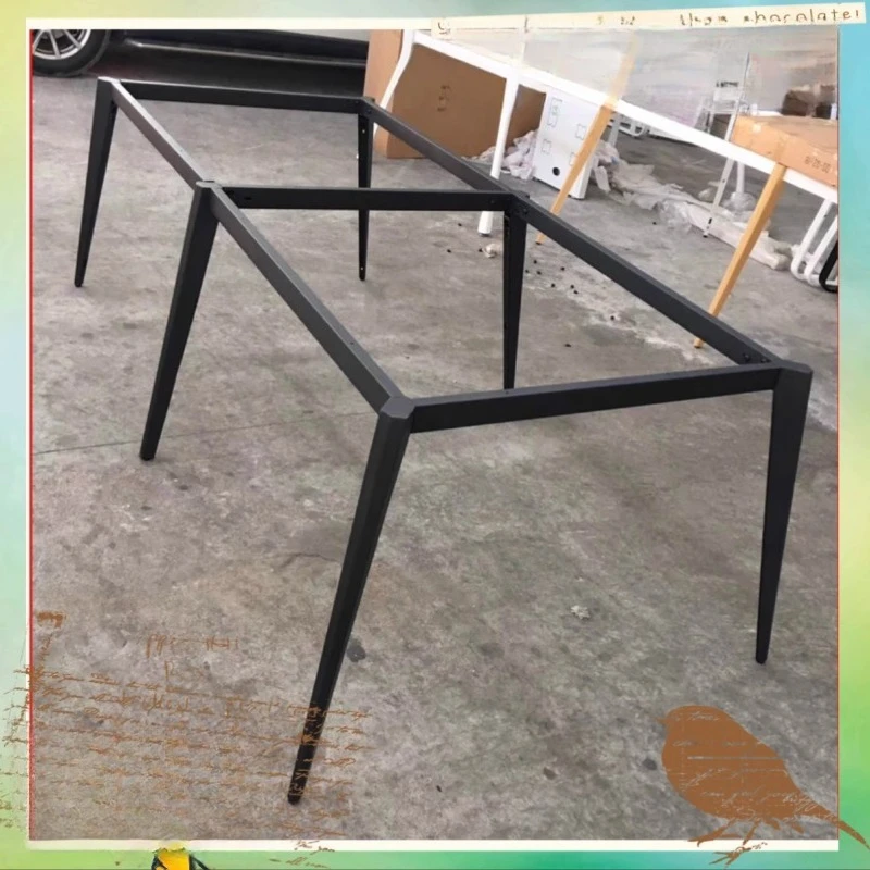 

Italian rock slab dining table legs bracket conference tripod wrought iron computer table frame desk legs table feet book