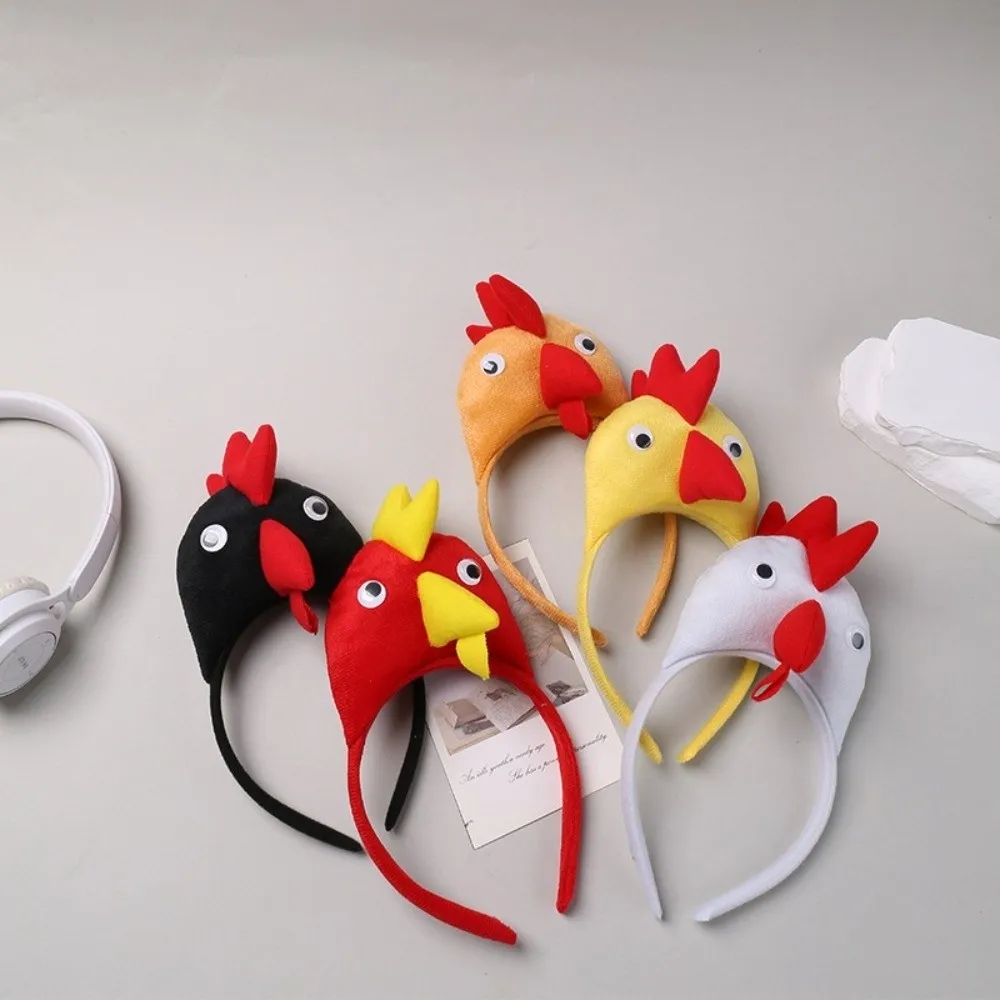 Unique Party Headwear Cartoon Chicken Headband Funny 3D Chick Headwear Adorkable Cute Novelty Headband Kindergarten Performance